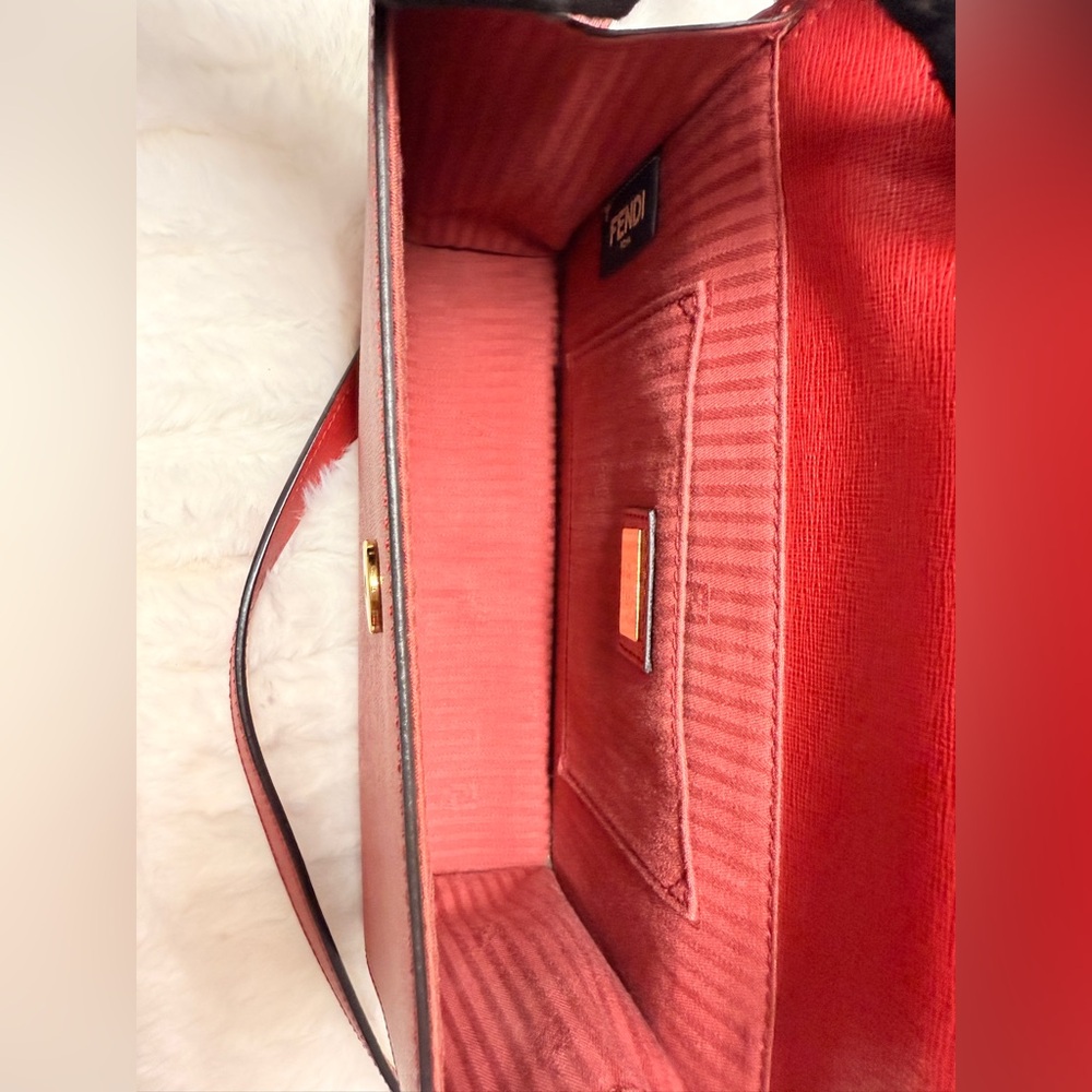 FENDI Demi Jour Red Leather Top Handle Bag - Picture 5 of 16